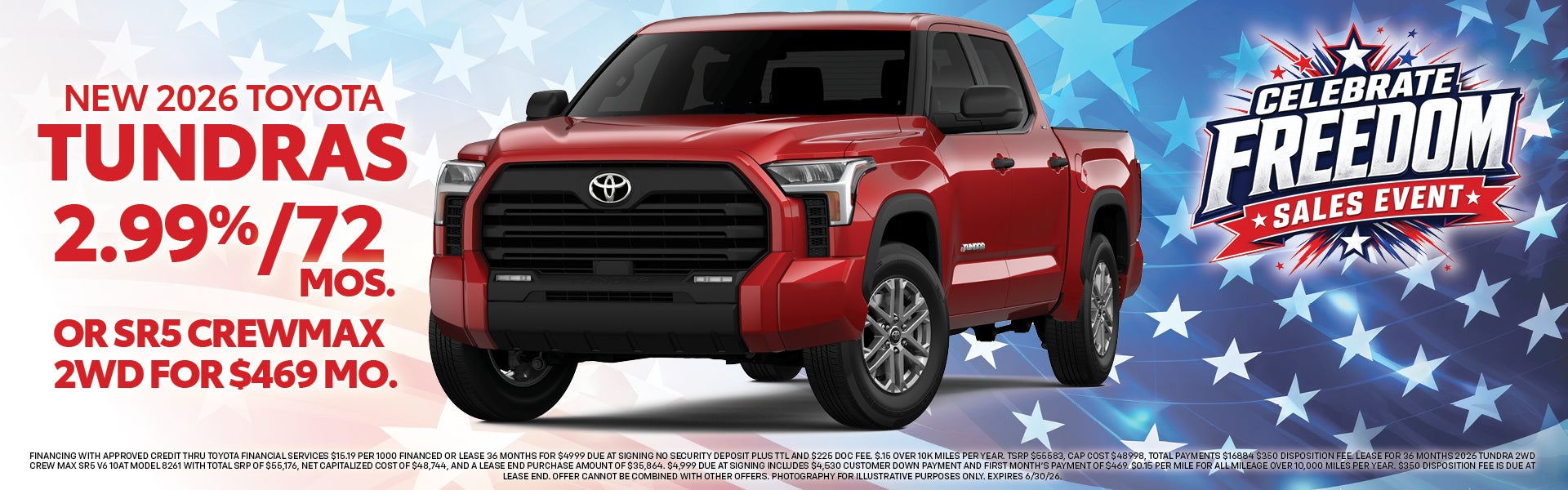 New 2026 Tundras 2.99% for 72 months
