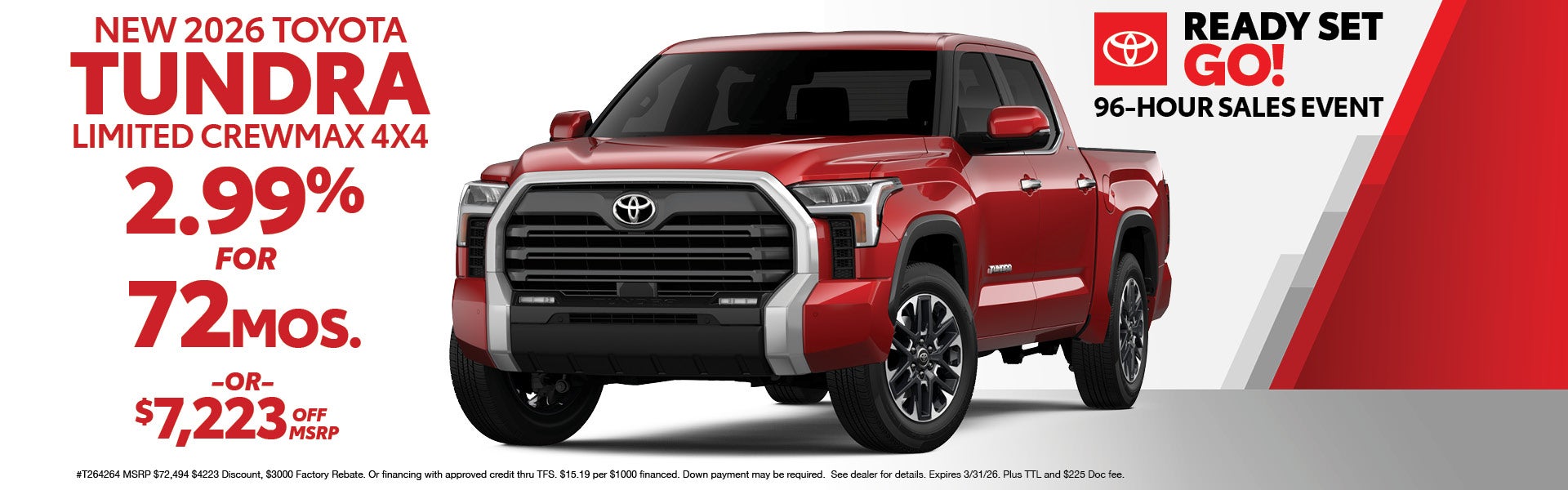 New 2026 Tundra 2.99% for 72 months